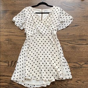 Express black and white polka dot dress